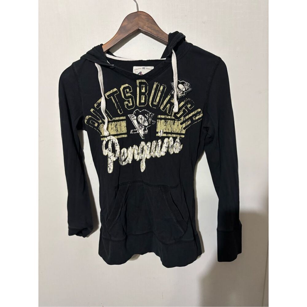 Carl Banks 4 Her Women Small Pittsburgh Penguins Blue Pullover Hoodie Sweatshirt